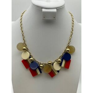 Kate Spade New York Multicolor Geometric  Statement Necklace Gold-tone Chain